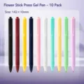 Retractable gel pens 10pcs set, vintage and macaron colors, smooth writing daily stationery. - Random Color Bar