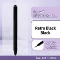 Black retractable gel pen with 0.5mm ST tip, smooth writing for office and school supplies. - Vintage Black