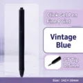 Retractable gel pen, retro blue color, 0.5mm ST tip, smooth writing stationery for daily use. - Vintage Blue