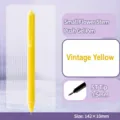 Retractable gel pen with ST 0.5mm fine tip, retro yellow barrel, smooth writing stationery. - Vintage Yellow