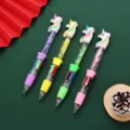 Cute unicorn liquid glitter multi-color ballpoint pen, 4 in 1 design, perfect for school stationery gift. - Unicorn Series