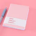 Grazioso taccuino diario mini viso sorridente rosa con pagine interne colorate per studenti. - Rosa