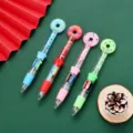 Cute cartoon quicksand four-color ballpoint pen, student multi-color lovely glitter stationery gift. - Donut Series