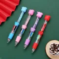 Cute rose quicksand multi-color ballpoint pen set, four-color student journal writing stationery gift. - Rose Series