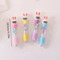 Cute cartoon rabbit multi-color ballpoint pen cute student stationery press pen new - Glasses Rabbit Random