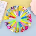 Colorful party blowouts for kids birthday celebration, plastic musical horn toys and festive props. - Colorful Party Blowouts