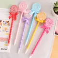 Cute lollipop gel pen detail showcasing colorful polka dot ribbon bows and creative design. - Default Style