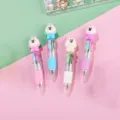 Cute cartoon bunny four-color ballpoint pen, adorable student press pens stationery. - Cream Rabbit