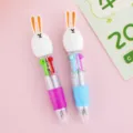 Stylo à bille 4 couleurs dessin animé lapin mignon, variante stylo multicolore mini portable. - Lapin à Grandes Oreilles