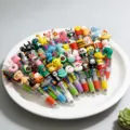 Cute cartoon silicone topper multi-color ballpoint pen, lovely student gift stationery set. - Random Style