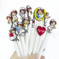 Cute nurse cartoon PVC soft rubber gel pens set student stationery writing supplies office - White