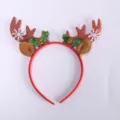 Christmas reindeer antler headband for holiday party decoration and kids hair accessories - Red Antlers with Bells