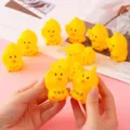 Cute yellow duck squeeze toy for stress relief, fun kawaii rubber duck desktop toy for kids. - Squeaky Little Yellow Duck Toy