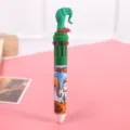 Creative multi-color ballpoint pen with cute elephant topper and colorful ink for students. - Red Slipper Green Elephant