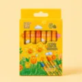6-color children crayons set in yellow packaging box, perfect for kids drawing and painting art. - 6-Color Crayon