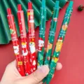 Set di penne gel di natalizie, cancelleria carina con Babbo Natale e pupazzo per studenti. - Stile Casuale