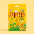 Children 12-color crayon set with cute floral yellow packaging box for kids drawing art - 12-Color Crayons