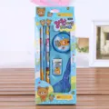 Set de regalo de papelería linda para niños con lápices y borrador en caja azul - Juego de 5 piezas 810 azul / Azul