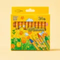 24 color kids crayons set in cute floral box, 8mm drawing art supplies for school students. - 24-Color Crayons