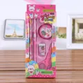 Lindo juego de regalo de papelería rosa para niños con lápices, tijeras y borrador. - Juego de 5 piezas 810 rosa / Rosa
