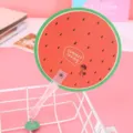 Cute watermelon shape handheld plastic fan summer cooling daily essential cute gift - Red