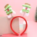 Christmas headband cute snowman red hair hoop holiday party decoration festive children hair accessory - Spring Green Snowman