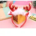 Christmas Reindeer Antlers Headband Cute Red Antler Hair Hoops Party Holiday Kids Headwear - Feather Red Antlers