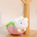 Cute fried egg plush keychain bag pendant soft toy cartoon animal doll keyring gift. - Fried Egg Hot Dog / 11cm / Pink