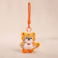 Cute embroidered tiger plush keychain, soft stuffed animal bag pendant and charm accessory. - Tiger Charm / Orange