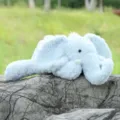Cute light blue elephant plush toy soft stuffed animal pillow for kids soothing companion gift. - Approx. 40cm / 132g / Lying Blue Elephant