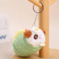 Cute fried egg plush keychain hamster bag pendant green cute plushie accessory gift - Fried Egg Hot Dog / 11cm / Green