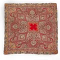 Foulard quadrato in seta di lusso con intricata stampa paisley elegante da donna. - Paisley Boémien