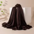 Elegante sciarpa lunga marrone scuro scialle leggero da donna morbido ed elegante ogni giorno - FH25-6083-14 Cioccolato