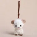 Cute fluffy sheep plush pendant cute curly lamb keyring toy lovely bag charm souvenir gift - Curly Lamb-Open Mouth / 13cm