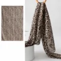 Sciarpa in seta di gelso da donna stampa leopardato lunga sciarpa stile vintage elegante - FHZ25-9696-2 Stampa leopardata marrone grigiastra