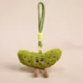 Cute green pickle plush keychain cute vegetable doll bag pendant soft stuffed toy gift - Pickle Dill With It / 13cm / Green