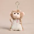 Cute plush monkey keychain soft toy pendant, brown stuffed animal bag charm for kids gift. - Scented Beanie Monkey