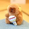 Cute Capybara plush toy pendant holding musical instrument, soft stuffed animal doll for gifts. - Plush Toy Holding Microphone - Long Mink Fur