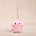 Cute pink plush dog keychain plushie bag charm soft stuffed animal pendant for backpack accessory - Dog Pendant / Pink
