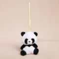 Simpatico portachiavi panda in peluche con cordino, ciondolo animale morbido per borse. - Corda a mano animale panda (senza profumo/senza etichetta) - circa 13 cm/66 g