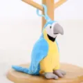 Cute blue and yellow macaw plush toy pendant, soft parrot bag charm and key ring accessory. - Blue Parrot / 11cm / Blue