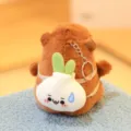 Cute Capybara Plush Keychain Cartoon Animal Bag Variant Brown Stuffed Toy Pendant Gift - Approx. 12cm / Double-Layer Garlic Backpack Plush Toy