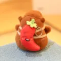 Capybara plush keychain cute cartoon doll variant style with red chili pepper pendant - Approx. 12cm / Double-Layer Chili Pepper Backpack Plush Toy