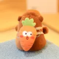 Cute capybara plush toy with a funny carrot pendant keychain, soft stuffed animal gift. - Approx. 12cm / Double-Layer Back Carrot