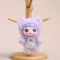 Purple Fuzzy Plush Doll Keychain, Cute Monster Pendant for Bag and Keys, Soft Toy - Vinyl Fruit Doll Pendant / Purple