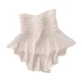 Solid color mesh silk false collar, lightweight breathable summer sun protection scarf. - White