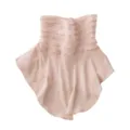 Solid mesh silk neck cover women summer sunscreen thin breathable fake collar silk scarf - Beige