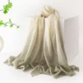 Sciarpa in lana sfumata stile minimalista jacquard lungo scialle elegante accessorio donna - Verde chiaro