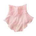 Pink silk mesh fake collar summer breathable sheer neck warmer ruffles decorative scarf - Light Pink