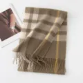 Sciarpa cachemire quadri classica donna inverno spessa calda morbido moda accessorio - Quadrato Verde Chiaro / 30*180cm